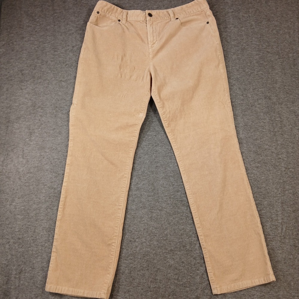 Talbots Heritage Brown Straight Leg Corduroy Pants‎ Size 14 Petite 14P B87